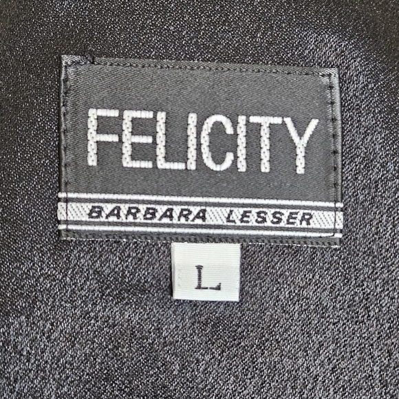 Felicity Barbara Lesser Blazer Black Velvet Rose Print Size L Vintage - Picture 5 of 9